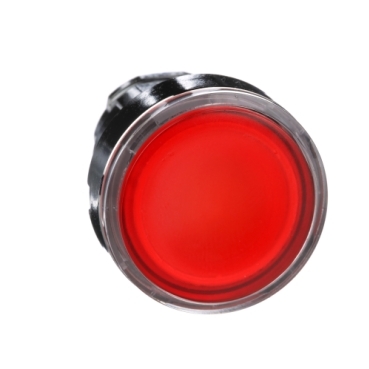 Schneider Signaling Harmony XB4_ red flush illuminated pushbutton head Ø22 spring return for integral LED_ [ZB4BW343]