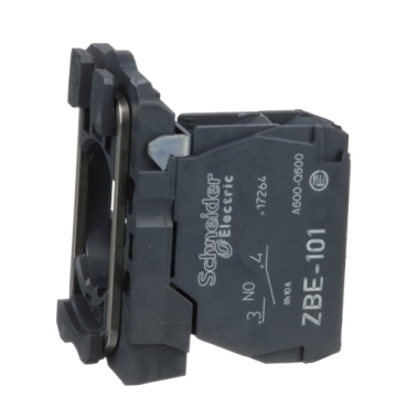 Schneider Signaling Harmony XB5_ single contact block with body/fixing collar 1NO screw clamp terminal_ [ZB5AZ101]