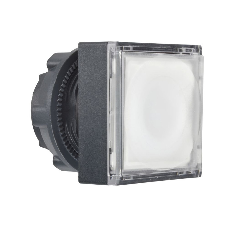 Schneider Signaling Harmony XB5_ white square flush illum pushbutton head Ø22 spring return for integral LED_ [ZB5CW313]