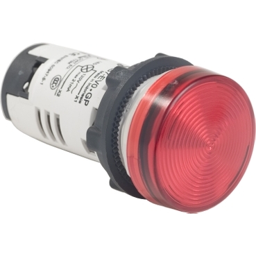 Schneider Signaling Harmony XB7_ Monolithic pilot light, plastic, red, Ø22, integral LED, 110...120 V AC_ [XB7EV04GP]