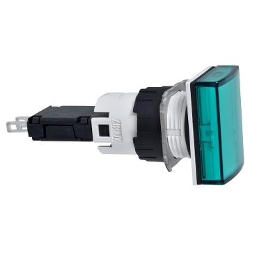 Schneider Signaling Harmony XB6_ Complete pilot light, Harmony XB6, rectangular green Ø 16 with integral LED 12...24 V_ [XB6DV3BB]