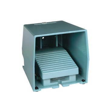 Schneider Signaling Preventa XPE_ single foot switch - IP66 - with cover - metallic - blue - 1 NC + 1 NO_ [XPEM310]