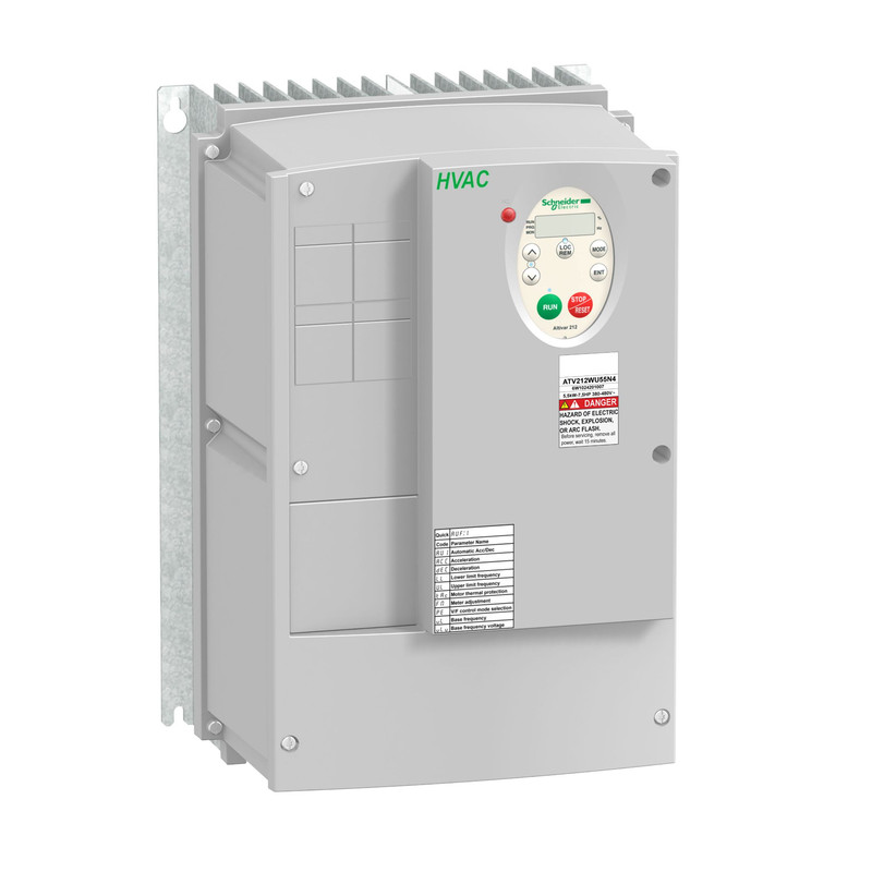 Schneider VFD Altivar 212_ variable speed drive ATV212 - 5.5kW - 7.5hp - 480V - 3ph - EMC class C2 - IP55_ [ATV212WU55N4]