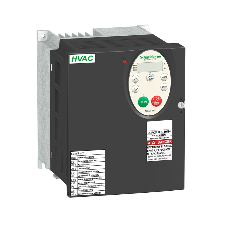 Schneider VFD Altivar 212_ variable speed drive ATV212 - 4kW - 5hp - 480V - 3ph - EMC - IP21_ [ATV212HU40N4]