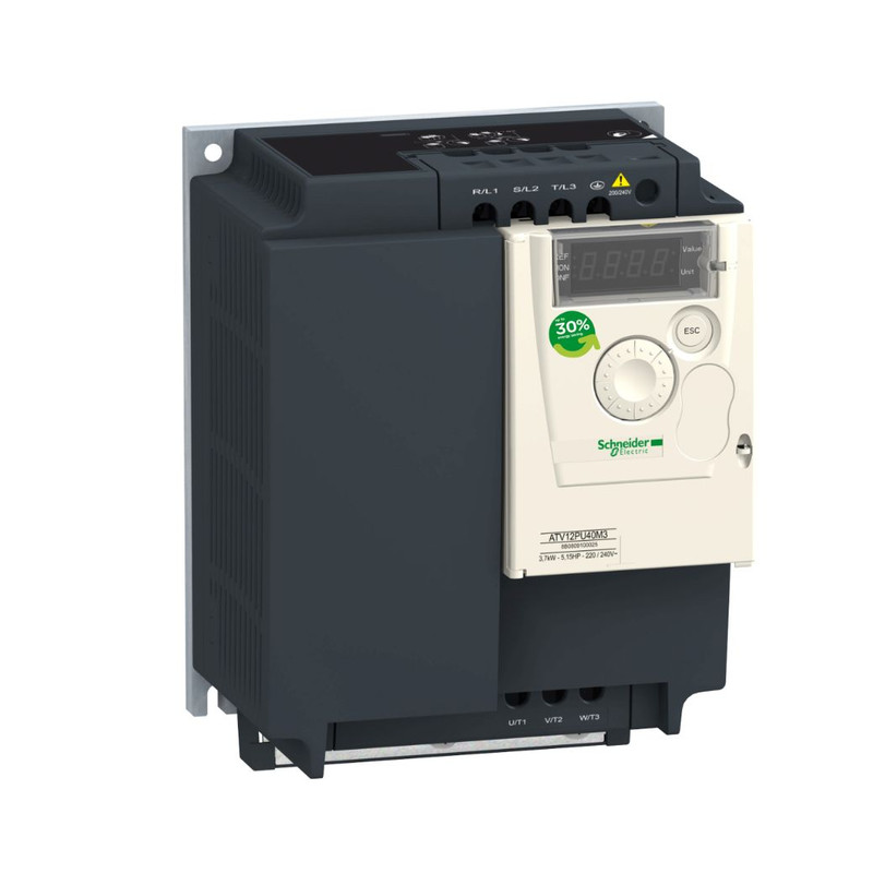 Schneider VFD Altivar 12_ variable speed drive ATV12 - 4kW - 5hp - 3ph - 200..240V - on base plate_ [ATV12PU40M3]