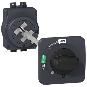Schneider Breaker EasyPact EZC_ Rotary handle - for EZC100 - black handle black front plate - extended mounting_ [EZAROTE]
