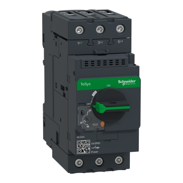Schneider Breaker TeSys GV3_ Motor circuit breaker, TeSys GV3, 3P, 48-65 A, thermal magnetic, EverLink terminals_ [GV3P65]