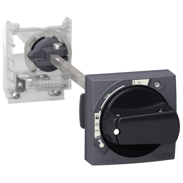 Schneider Breaker TeSys Deca contactors_ Extended rotary handle kit, TeSys GV2, IP54, black handle, with trip indication, for GV2L-GV2P_ [GV2APN01]
