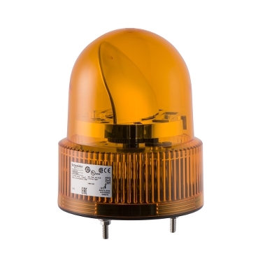 Schneider Signaling Harmony XVR_ Prewired rotating mirror beacon, Harmony XVR, 120mm, orange, without buzzer, 24V AC/DC