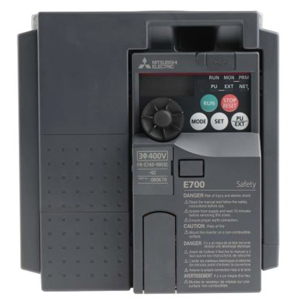 Mitsubishi VFD FR-E800,Pn:2,2-3kW;3x380-480V;In max:6,9A;(2,2kW;6A); RS-485;IP20