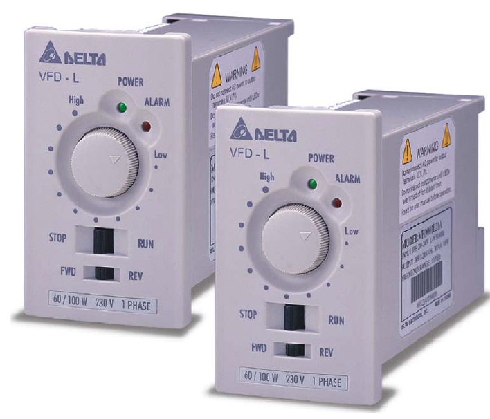 Delta  VFD VFD-L, AC MOTOR DRIVES 100W 230S L 8 [VFD001L21A]
