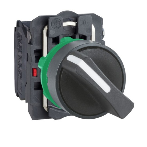 [XB5AD25] Schneider Signaling Harmony XB5_ Selector switch, plastic, black, Ø22, 2 positions, stay put, 1 NO + 1 NC_ [XB5AD25]