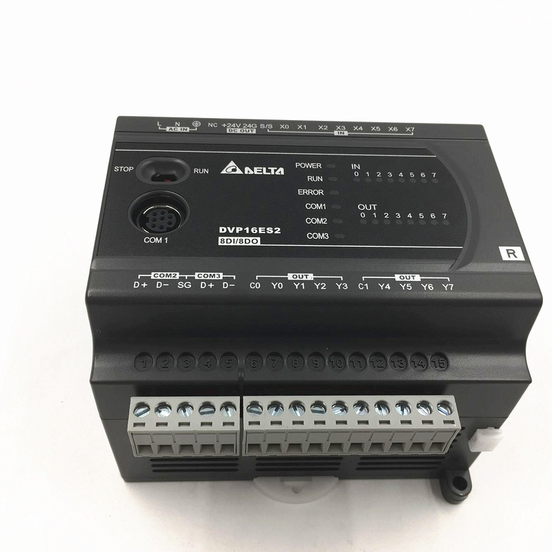 Delta  Compact PLC DVP-ES/2, PLC BASE UNIT, 16DI 8DO REALY OUTPUT, POWER: 100-240VAC