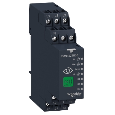 Schneider Signaling Harmony Control_NFC 3 phase monitoring relay, Harmony, 8A, 2CO, multifunction, 208…480V AC [RMNF22TB30]