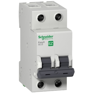 Schneider Electric Easy9 miniature circuit breaker- 2P - 63 A - C curve - 6000 A - 230 V, EZ9F56263