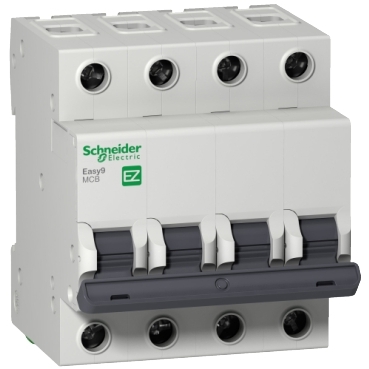Schneider Electric Miniature circuit breaker, Easy9, 4P, 63 A, C curve, 10000 A [EZ9F51463]