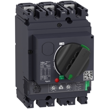 Schneider Breaker Motor circuit breaker, TeSys GV5, 3P, 220A, Icu 70kA, thermal magnetic