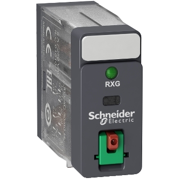 Schneider  Interface plug in relay, Harmony, 5A, 2CO, with LED, lockable test button, 220V AC  [RXG22M7]