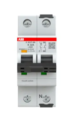 ABB Miniature Circuit Breaker - S300P - 1P+N - 32 A - K [2CDS381103R0537]