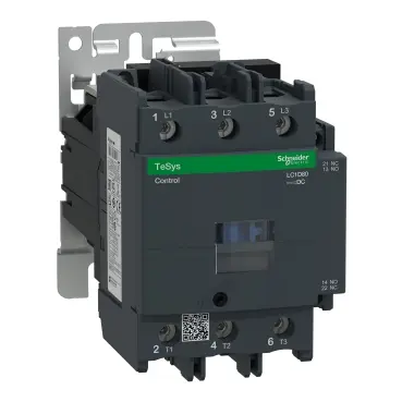 Schneider Contactor, TeSys Deca, 3P(3NO), AC-3/AC-3e, <=440V, 80A, 220V DC standard coil, screw clamp terminals [LC1D80MD]
