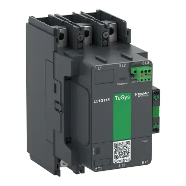 Schneider High power contactor, TeSys Giga, 3 pole (3NO), AC-3 <=440V 115A, standard version, 100…250V wide band AC/DC coil [LC1G115KUEN]