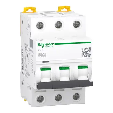Miniature iC60L - miniature circuit breaker - 3P - 2A - C curve [A9F94302]
