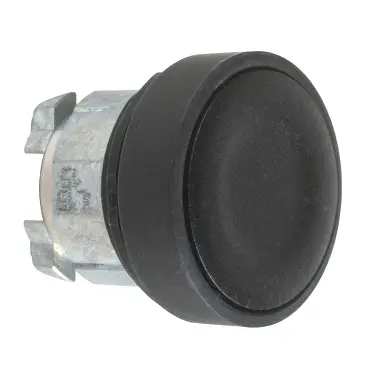 Schneider Head for non illuminated push button, Harmony XB4, black, flush, pushbutton 22mm, spring return, unmarked