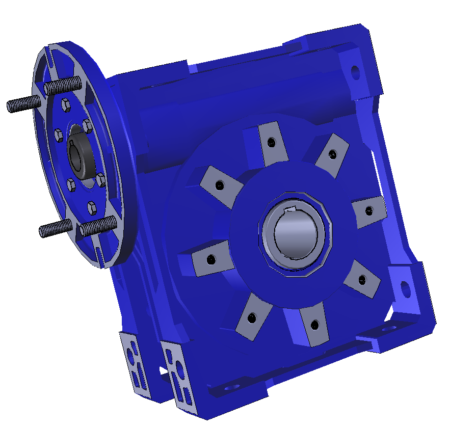 2306633577   STM Worm Gearbox Without Motor, RMI Series, Size: 85 , Ratio:49, Input PAM 80B14, Mounting: D, M3, With Motor1.5kw 2 poles 3 phase 230/400V 