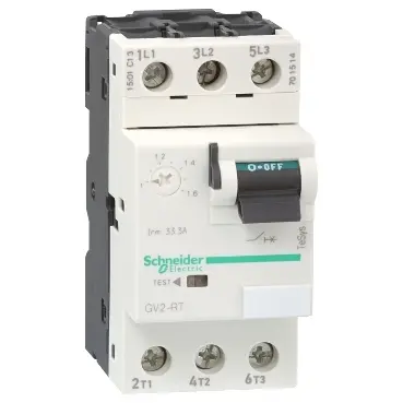 Schneider Motor circuit breaker, TeSys GV2, 3P, 1.6-2.5 A, thermal magnetic, screw clamp terminals [GV2RT07]