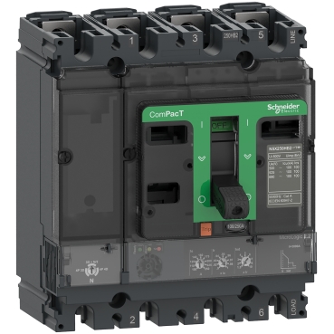 Schneider Circuit breaker ComPacT NSX100F, 36kA at 415VAC, TMD trip unit 16A, 50 degrees C, 4 poles 4D