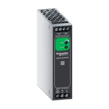 Schneider single phase power supply, 100 to 240V AC input, 24V DC output, 75W, Din-rail, IP20