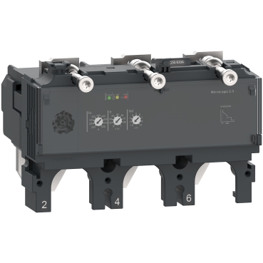 Schneider Trip unit MicroLogic 5.3 E for ComPacT NSX 630 circuit breakers, electronic, rating 630A, 3 poles 3d