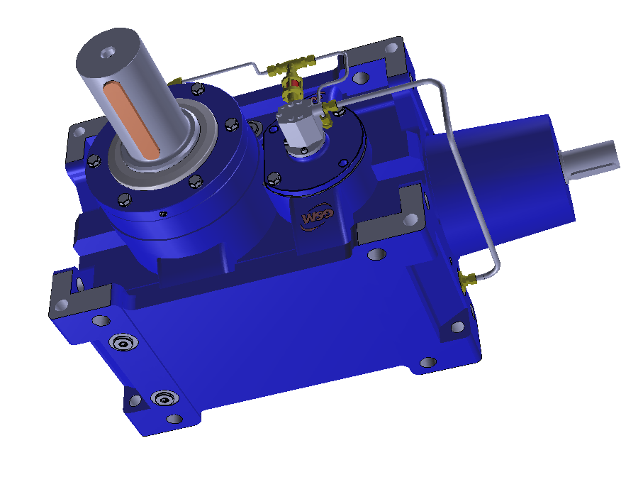 GSM.SPA ( ITALY)  Cooling Tower Gearbox RXO, single stage, frame size:814, Ratio:11.2, Shaft Arrangement: BS, Input Version: ECE, Mounting positions:M6, ACC6: LFP3 = Shaft-driven pump - 1.75 l/min, , ACC8: LB2 = Double dust lip seal with Labyrinth seal - Output Shaft, OPT2:Typ 1 = Standard Painting, oil not included 