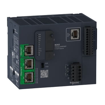 Schneider logic controller, Modicon M262, 5ns per instruction, optimized Ethernet