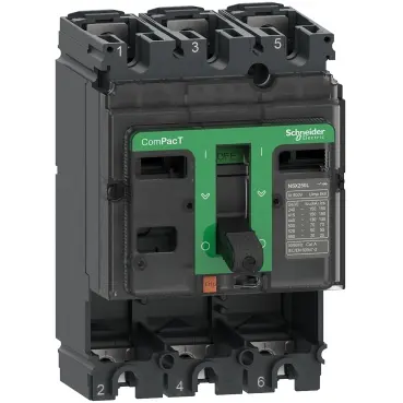 Schneider Circuit breaker basic frame, ComPacT NSX250N, 50kA at 415VAC 50/60 Hz, 250A, without trip unit, 3 poles
