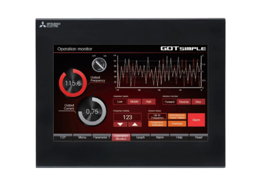 Mitsubishi HMI , Simple;10"wideTFT;DC;WVGA;65k colors;RS-422/485;RS-232;USB;Eth;SD;Black [GS2110-WTBD]