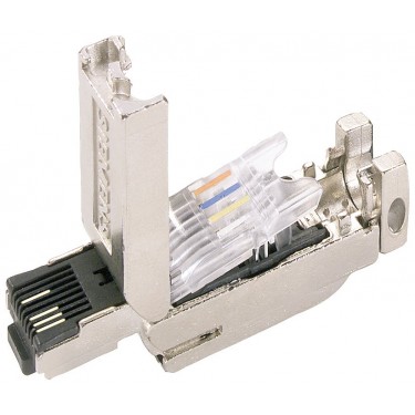 Siemens Industrial Ethernet FastConnect RJ45 plug 180 2x 2, RJ45 plug-in connector (10/100 Mbit/s) with rugged metal enclosure and FC connection system, for IE FC TP cable 2x 2; 180° cable outlet 1 pack = 1 unit.[6GK1901-1BB10-2AA0]