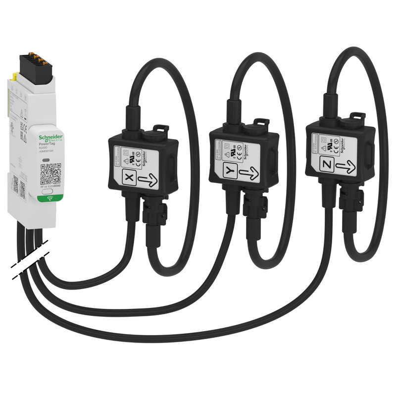 Schneider Power Monitoring PowerTag_ energy sensor, PowerTag Rope 200A 3P/3P+N top and bottom position_ [A9MEM1590]
