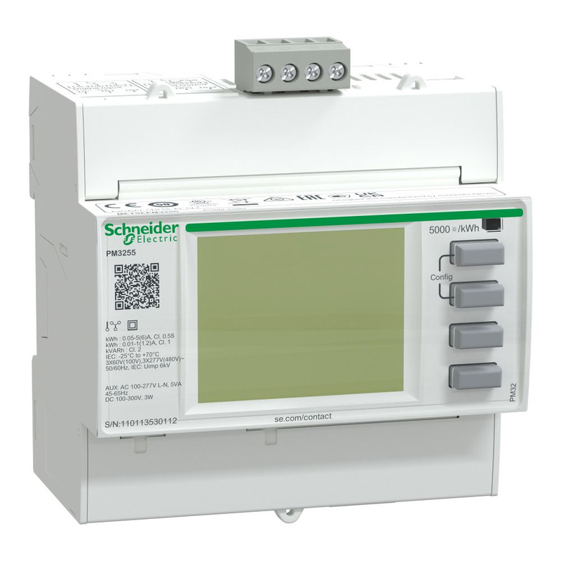 Schneider Meter PM3000_ PM3255 power meter - 2 digital I - 2 digital O - RS485_ [METSEPM3255]