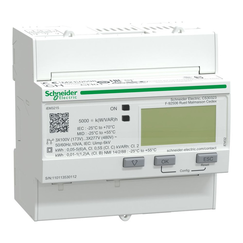 Schneider Meter iEM3000 Series_ iEM3215 energy meter - CT - multi-tariff - MID_ [A9MEM3215]