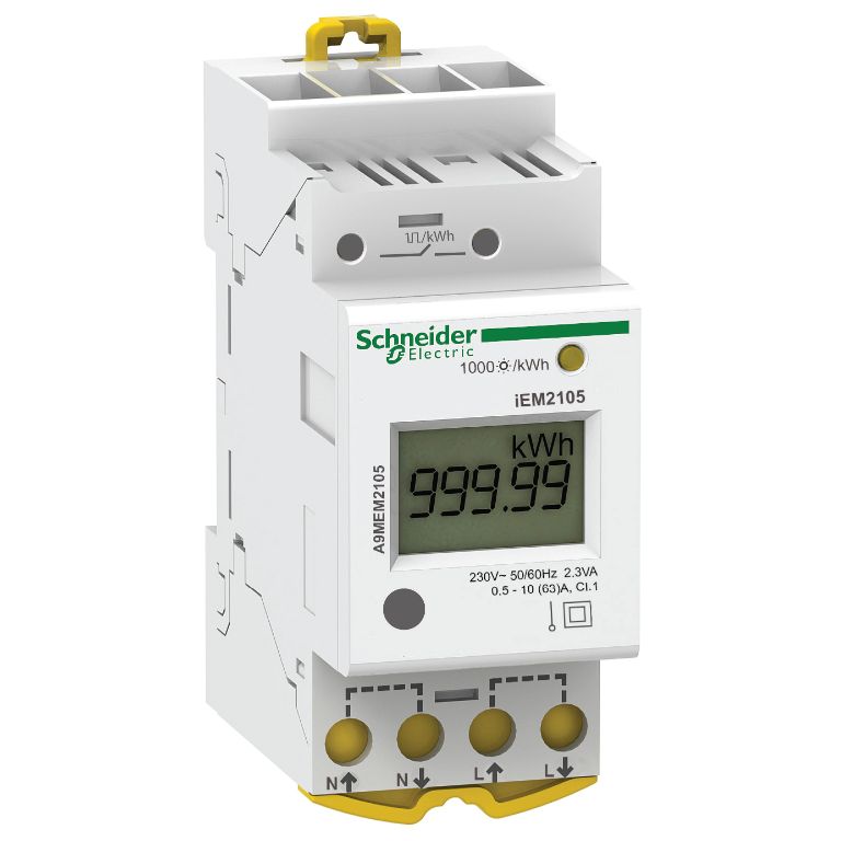 Schneider Meter iEM2000 Series_ modular single phase power meter iEM2105 - 230V - 63A with pulse_ [A9MEM2105]