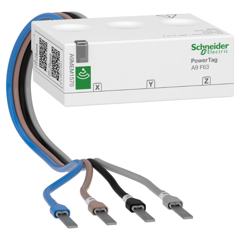 Schneider Power Monitoring PowerTag_ energy sensor, PowerTag Flex 63A 3P+N top and bottom position_ [A9MEM1570]