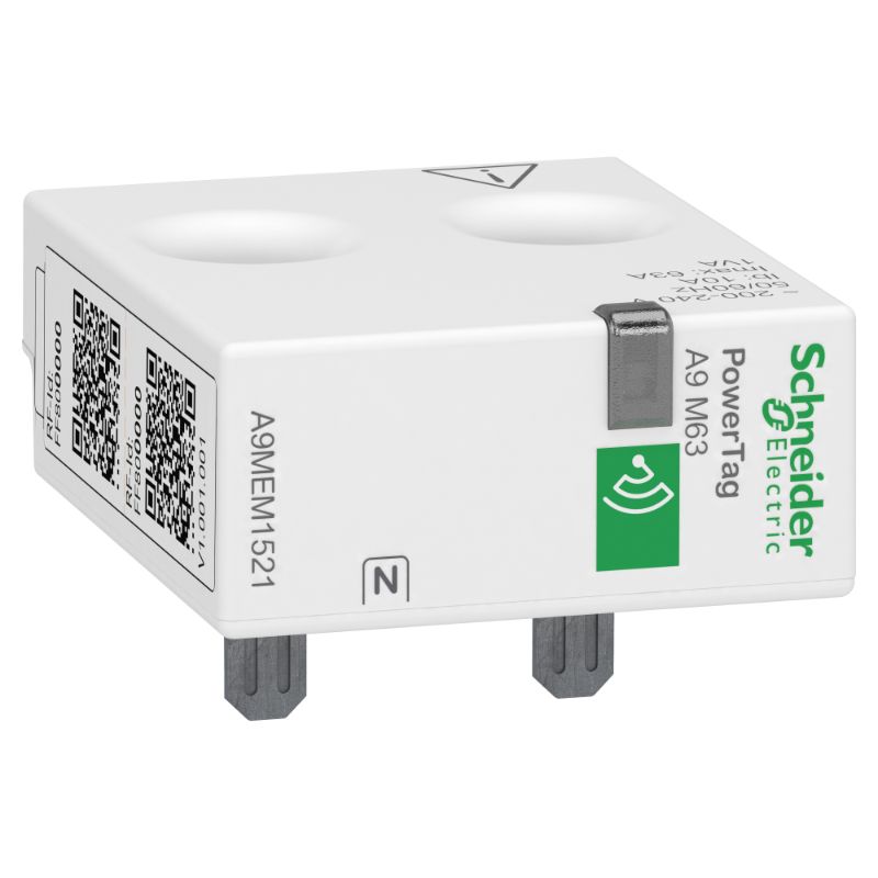 Schneider Power Monitoring PowerTag_ energy sensor, PowerTag Monoconnect 63A 1P+N top position_ [A9MEM1521]