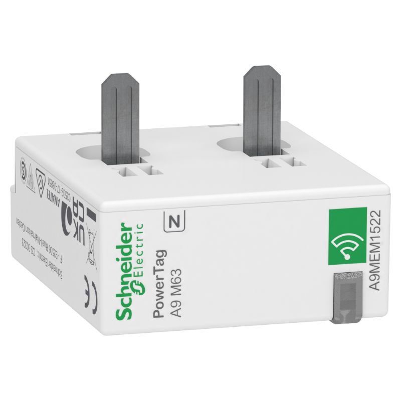 Schneider Power Monitoring PowerTag_ energy sensor, PowerTag Monoconnect 63A 1P+N bottom position_ [A9MEM1522]