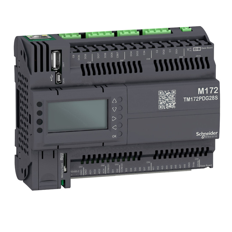 Schneider PLC Modicon M171/172_ Modicon M172 Performance Display 28 I/Os, Modbus, Solid State Relay_ [TM172PDG28S]