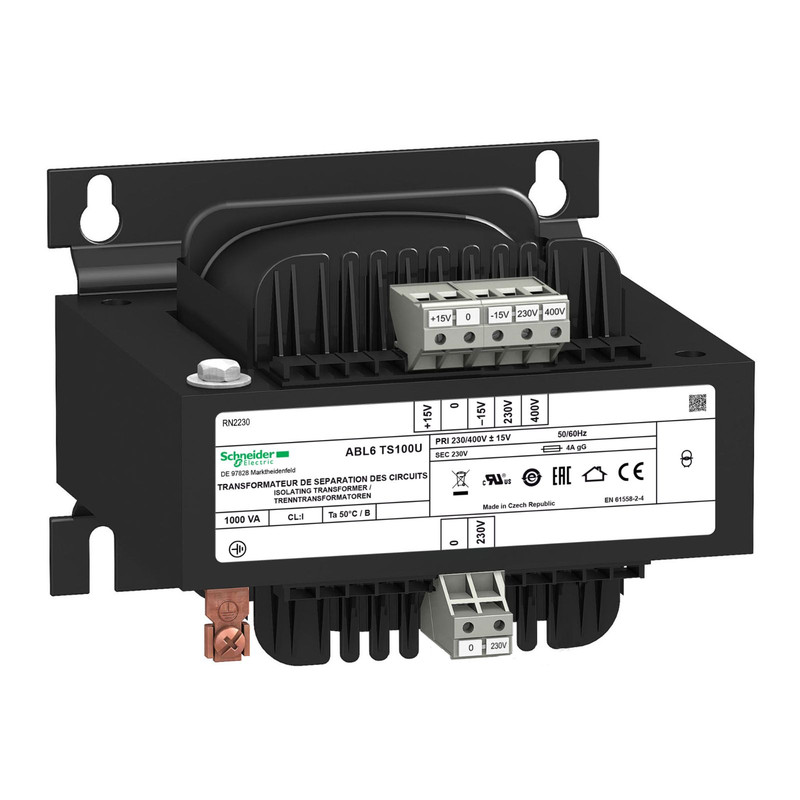 Schneider Transformer Phaseo ABT7, ABL6_ voltage transformer - 230..400 V - 1 x 230 V - 1000 VA_ [ABL6TS100U]
