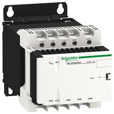 Schneider Power Supply ABL8_ rectified and filtered power supply - 1 or 2-phase - 400 V AC - 24 V - 4 A_ [ABL8FEQ24040]