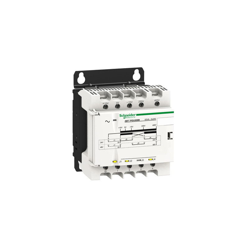 Schneider Transformer Phaseo ABT7, ABL6_ voltage transformer - 230..400 V - 2 x 24 V - 63 VA_ [ABT7PDU006B]