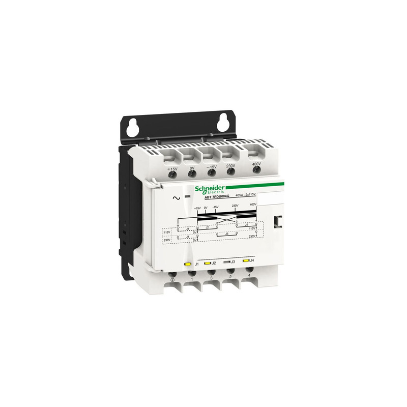 Schneider Transformer Phaseo ABT7, ABL6_ voltage transformer - 230..400 V - 2 x 115 V - 40 VA_ [ABT7PDU004G]