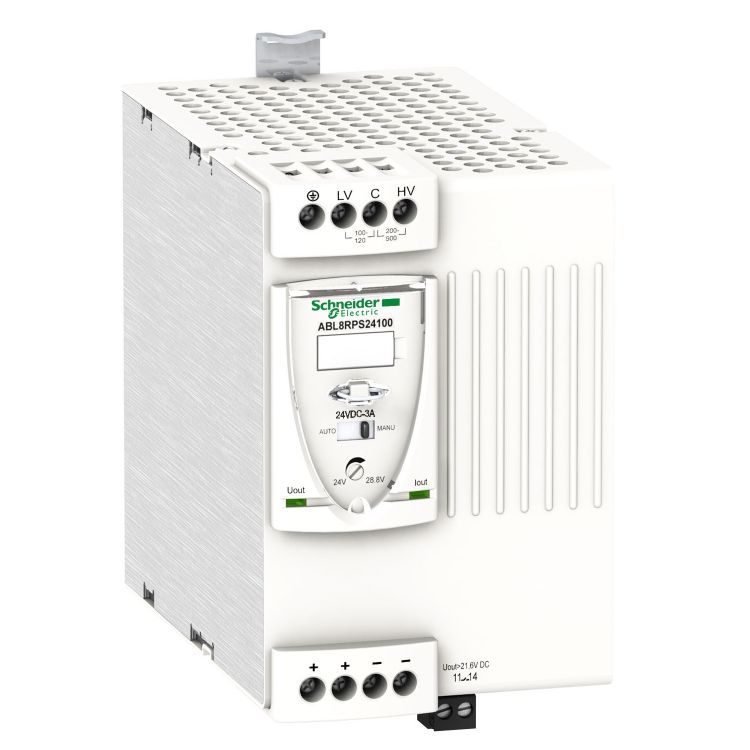 Schneider Power Supply Phaseo ABT7, ABL6_ regulated SMPS - 1 or 2-phase - 100..500 V - 24 V - 10 A_ [ABL8RPS24100]